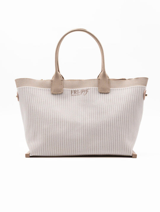 Borsa Fri-Yay Marta in Maglia Beige e Bianco