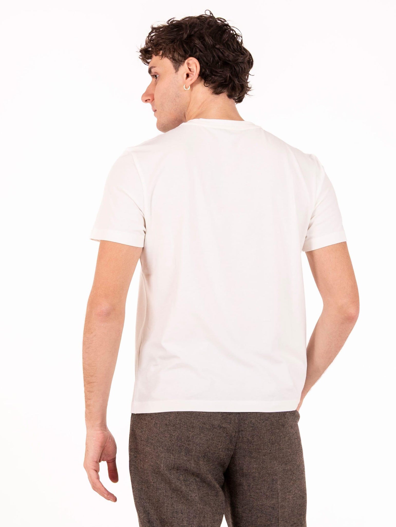 T-Shirt Devore in Cotone, Lana e Seta Bianca DT3-800-SAM0105 Devore