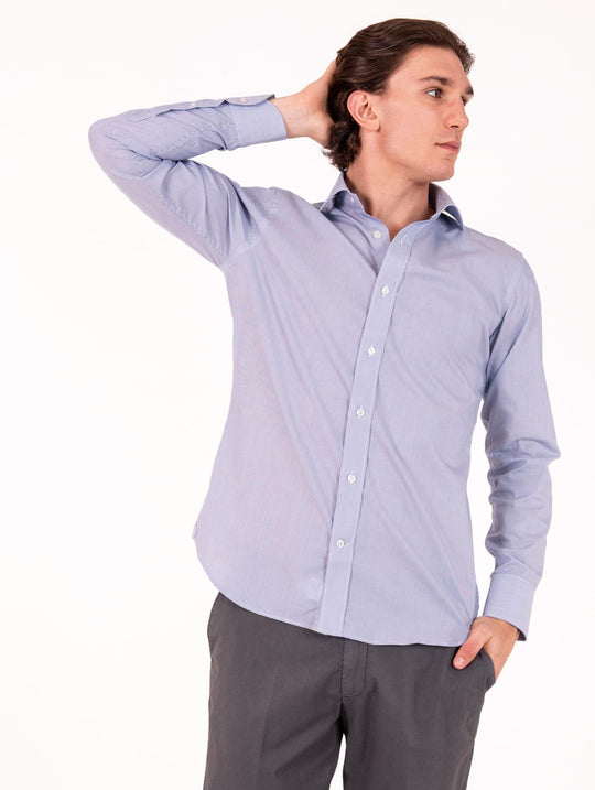 Camicia Caliban in Cotone a Righe Bianco e Blu