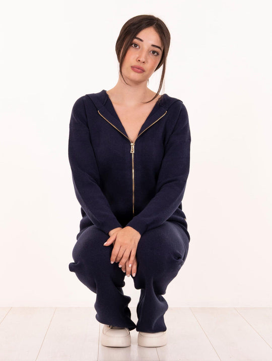 Completo White Wise Felpa e Pantalone in Viscosa Blu