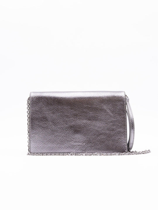 Minibag Dandy Coccinelle in Pelle Martellata Laminata Argento