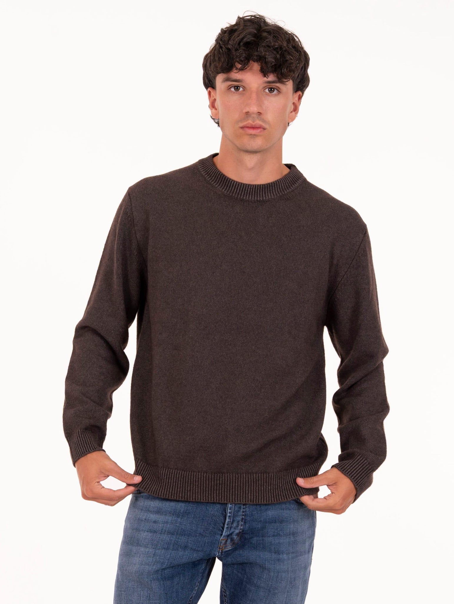 Maglia Girocollo Daniele Fiesoli in Eco Cashmere Testa di Moro 338033 Daniele Fiesoli