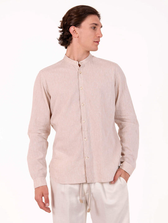 Camicia Caliban in Lino e Cotone Sabbia