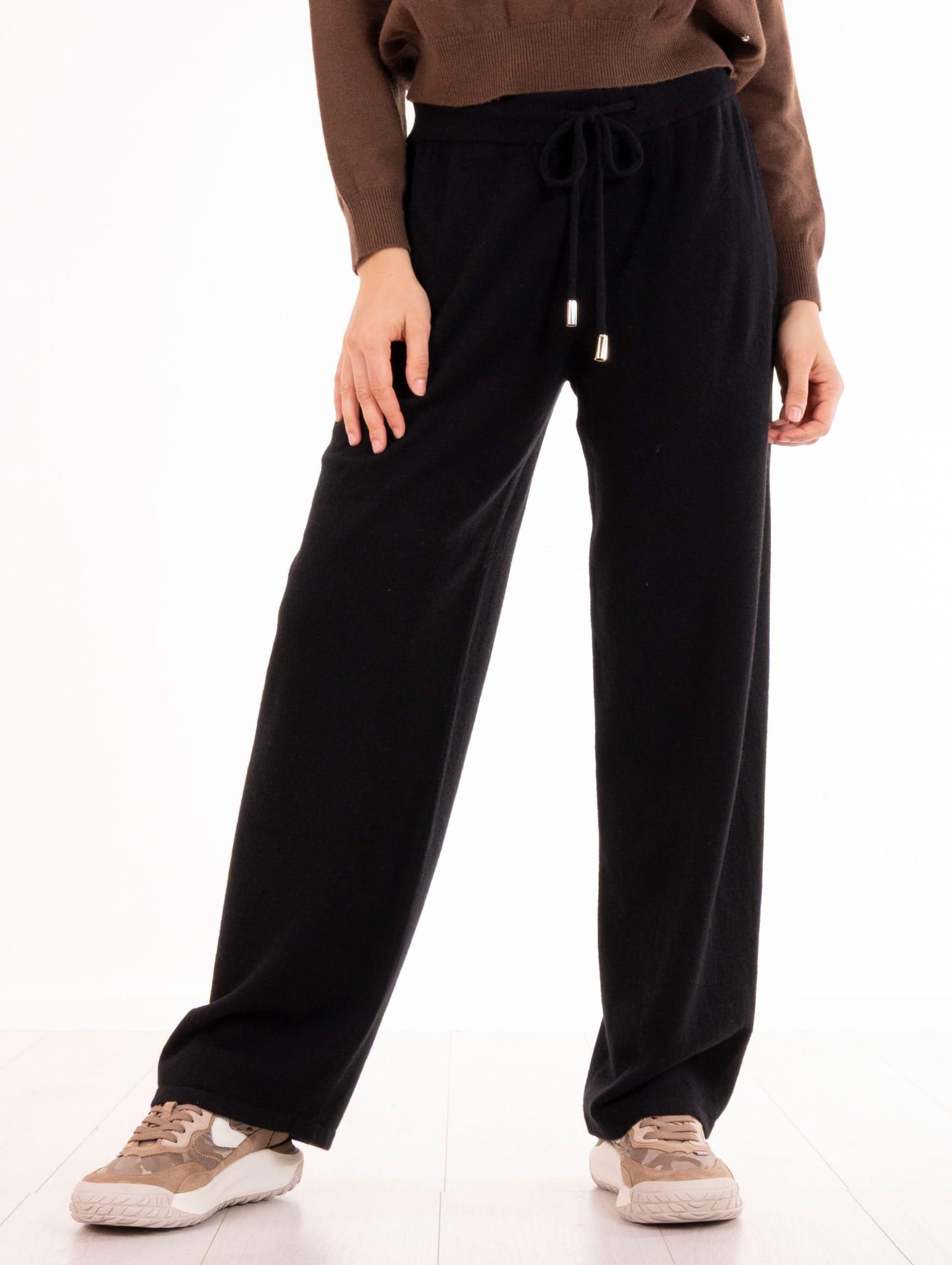 Pantalone Daniele Fiesoli in Lana e Cachemire Nero 316213 Daniele Fiesoli