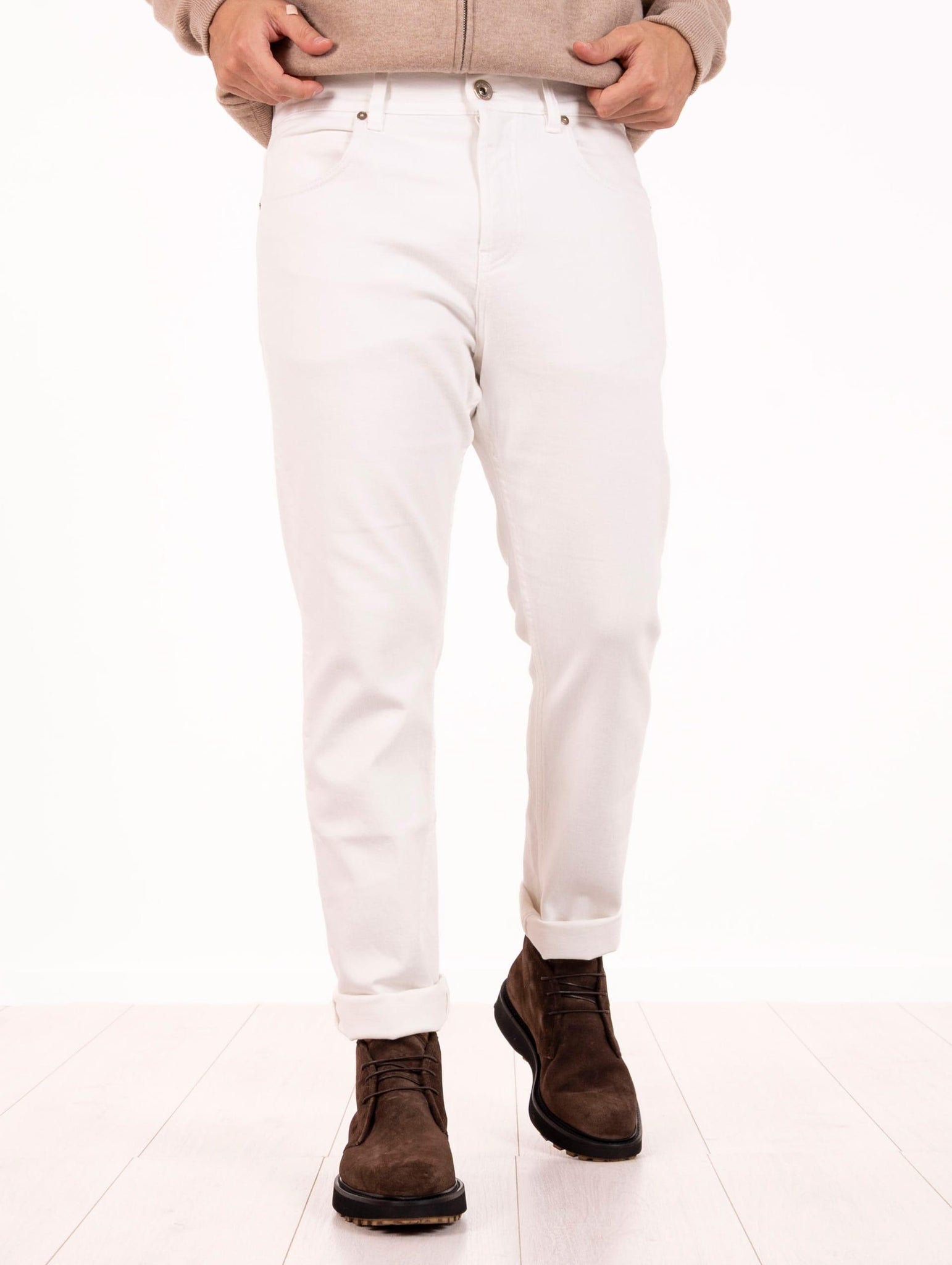 Denim Eleventy Milano Platinum in Cotone Stretch Bianco X75PANG04TET0G00701 Eleventy Milano