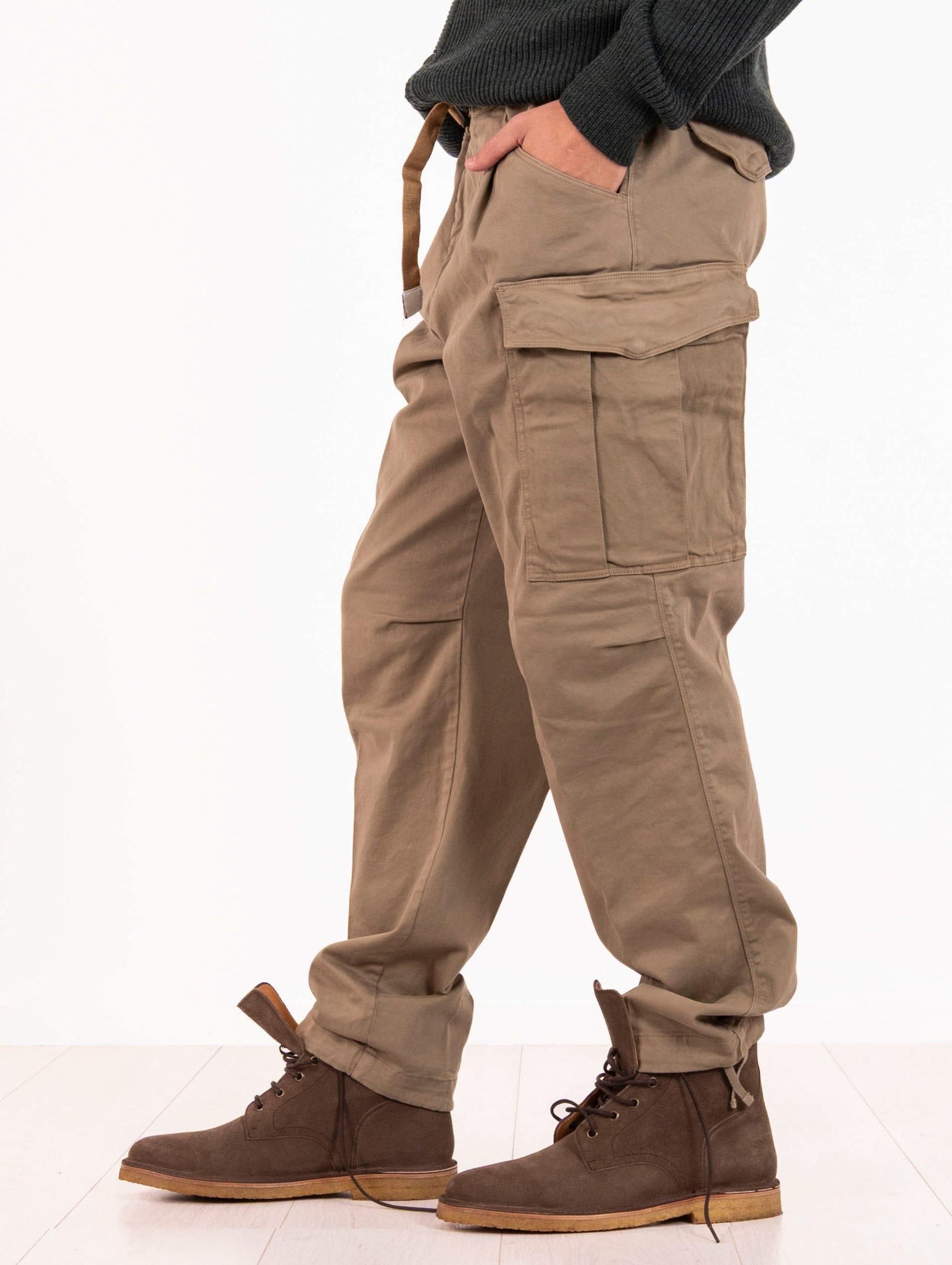 Pantaloni Cargo White Sand in Cotone Tortora 25WSU690527 White Sand