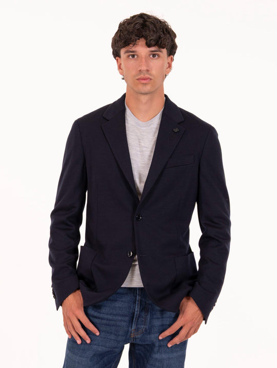 Lardini Jacket in Lyocell and Blue Viscose