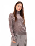 Dolcevita Meimeij in Tulle di Velluto Stretch Grigio