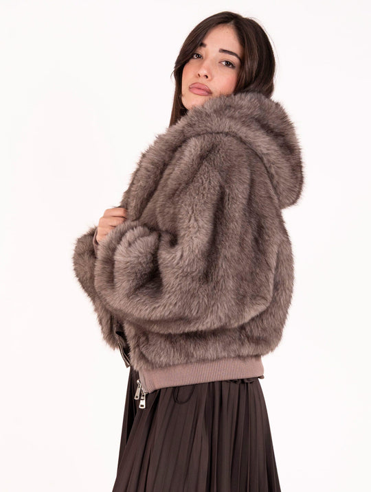 Bomber Eco Pelliccia Leon e Loulou Tortora