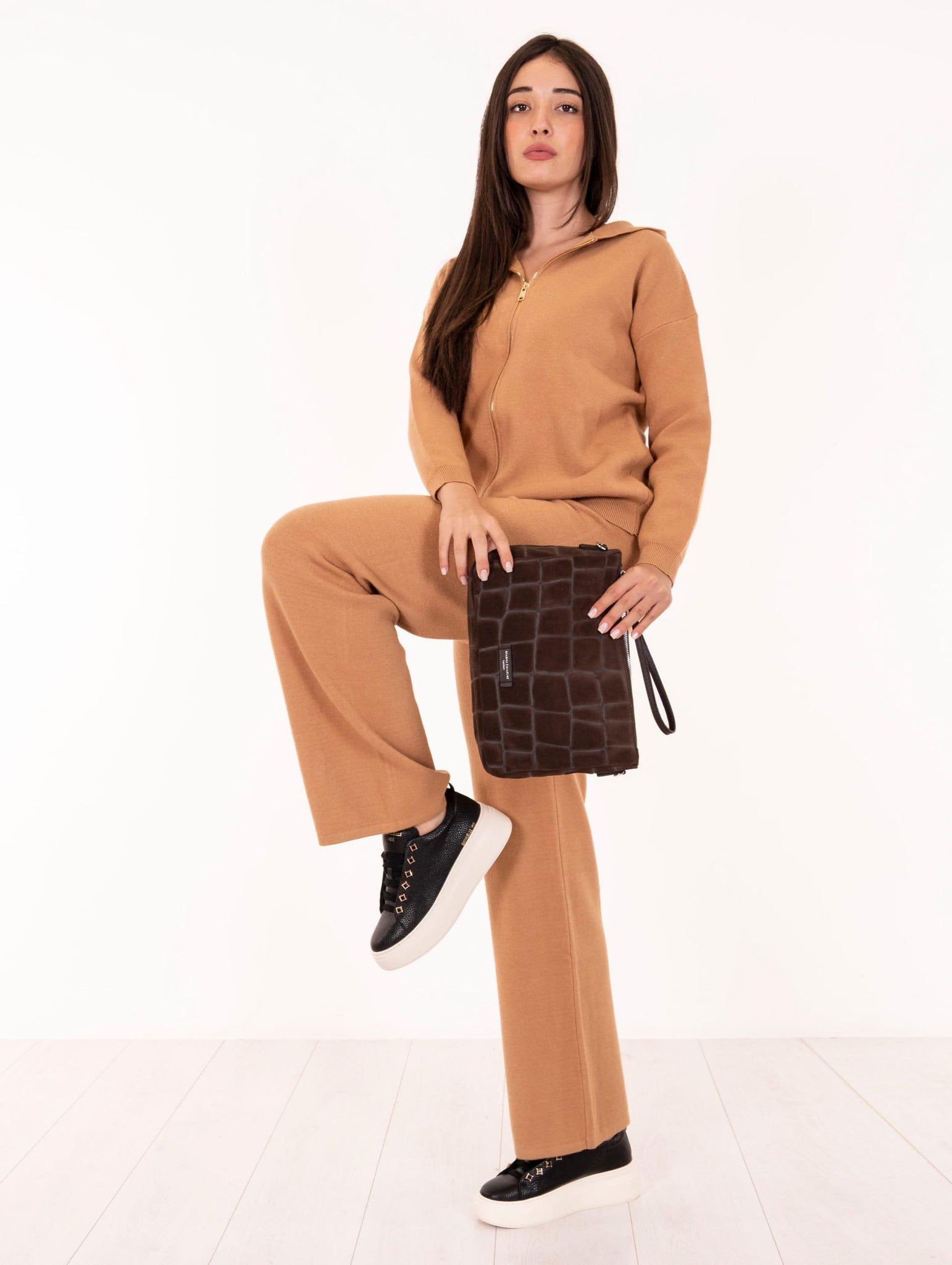 Borsa Nora Pouch Gianni Chiarini in Suede Cocco Moka BS10225CMCOCCO2107 Gianni Chiarini