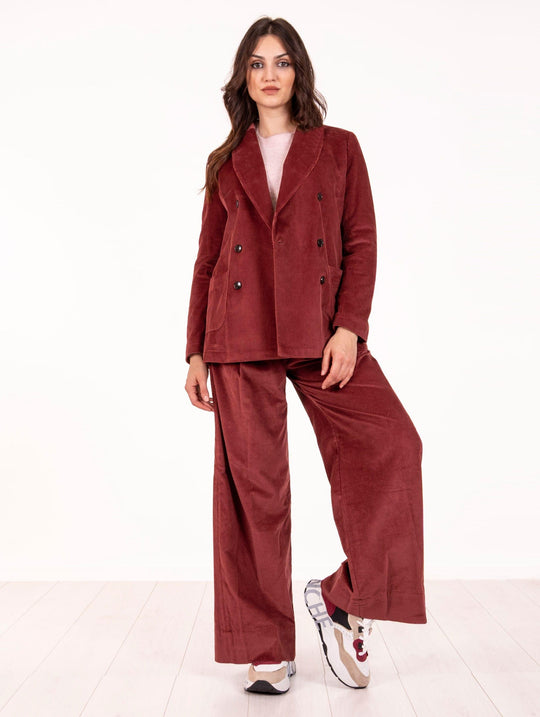 Pantalone Myths in Velluto Terra di Siena