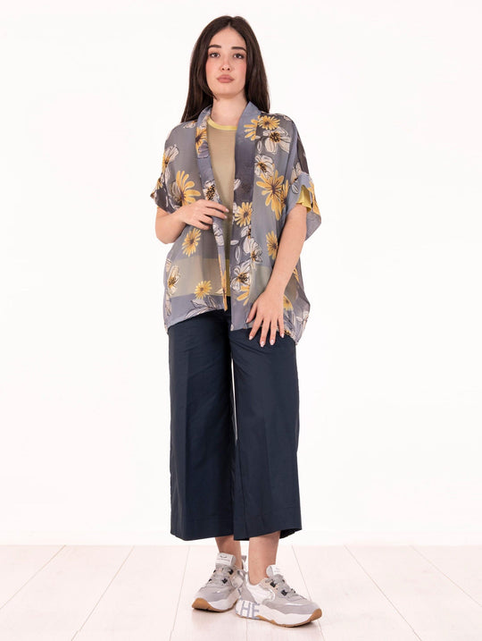 Kimono-Jacke Alessia Santi aus Seide in Staubfarbe