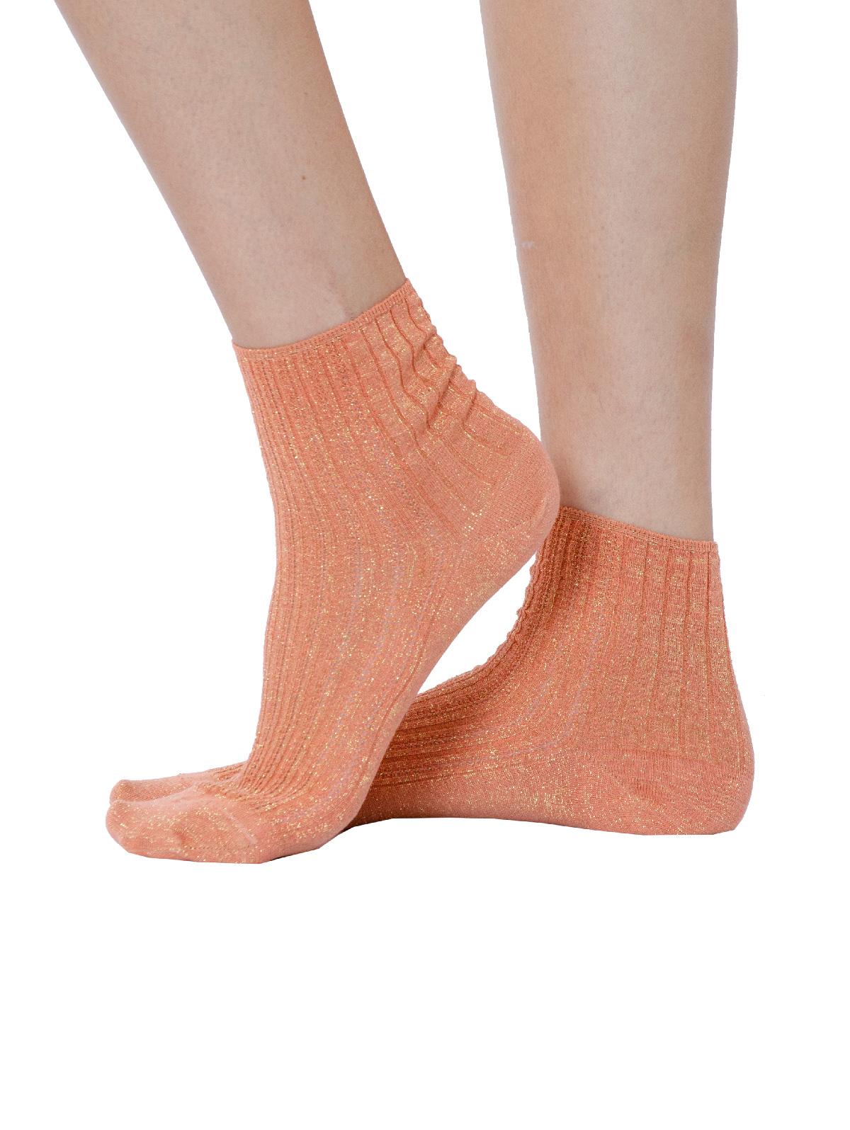 Calza Corta Alto Milano in Cotone e Lurex Albicocca PEAM046DC069 Alto Milano