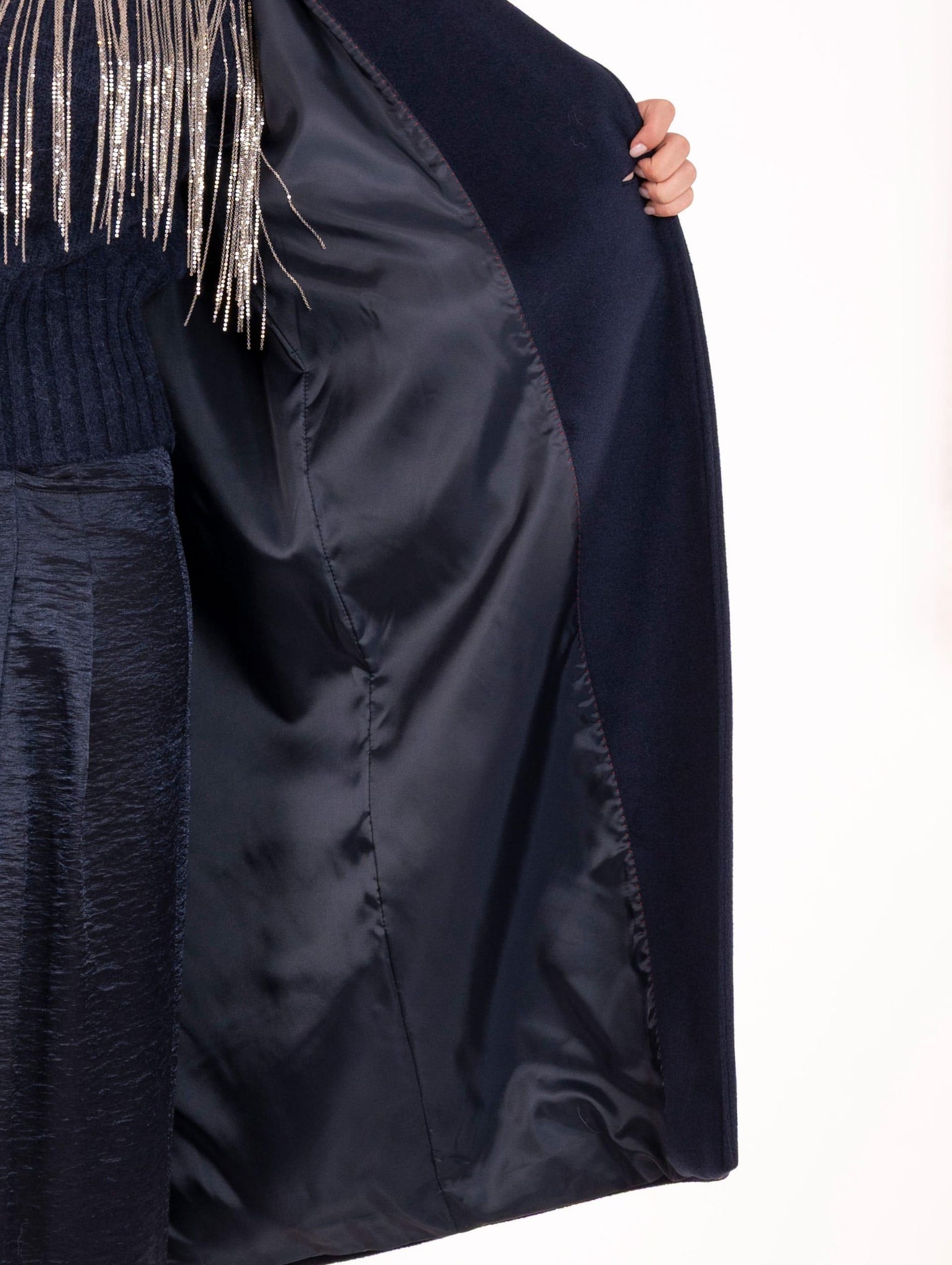 Cappotto Doppiopetto Fourstroke  in Lana e Viscosa Navy 1229BRAMANTE501 Four Stroke