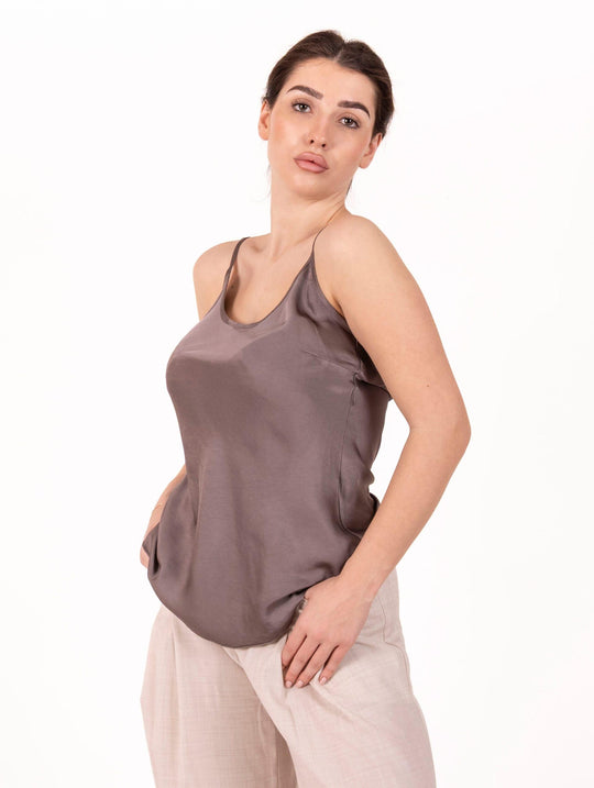 Top Daniele Fiesoli in Viscosa Stretch Fango