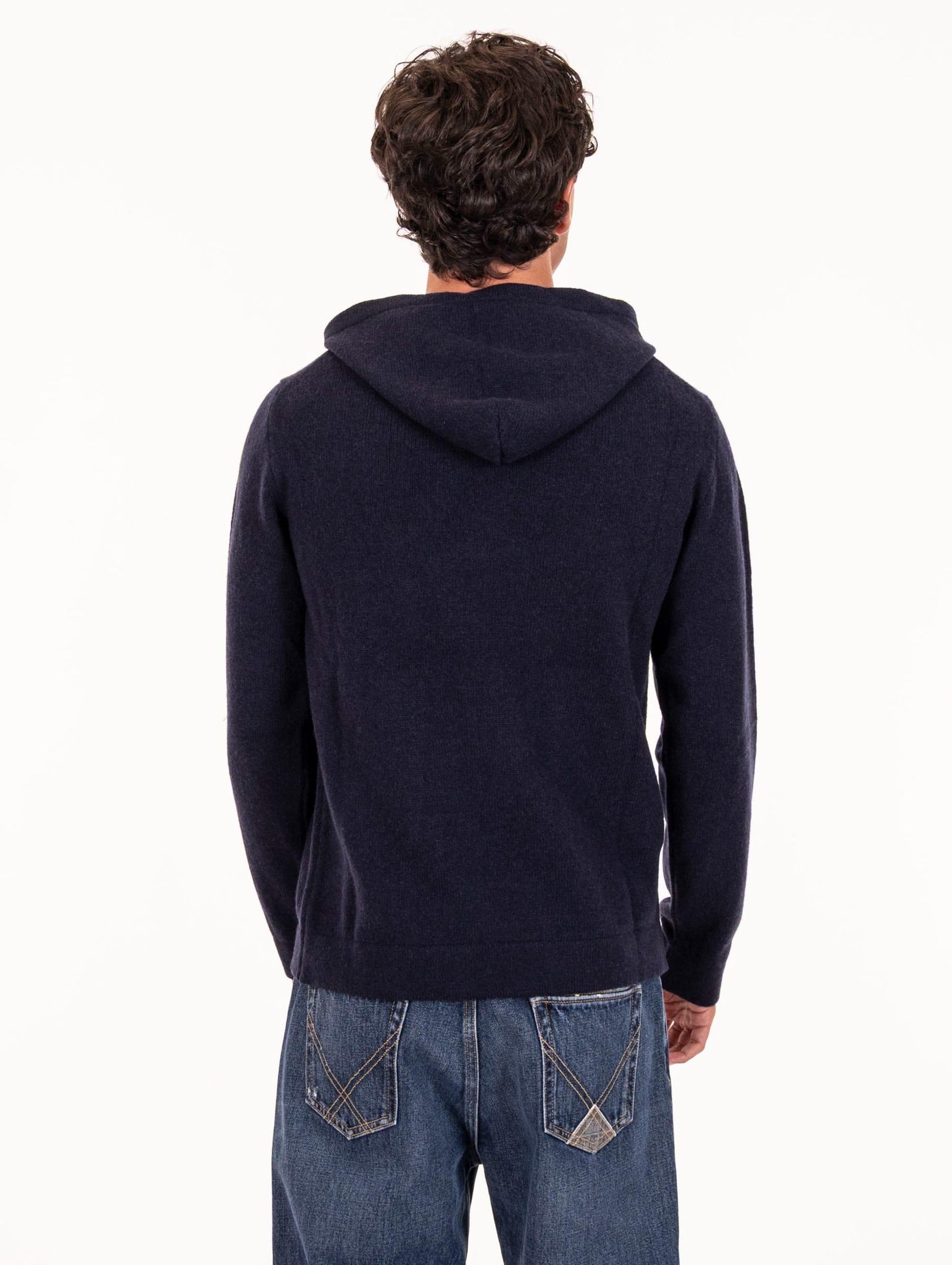 Felpa con Cappuccio Daniele Fiesoli in Eco Cashmere Blu 343623 Daniele Fiesoli