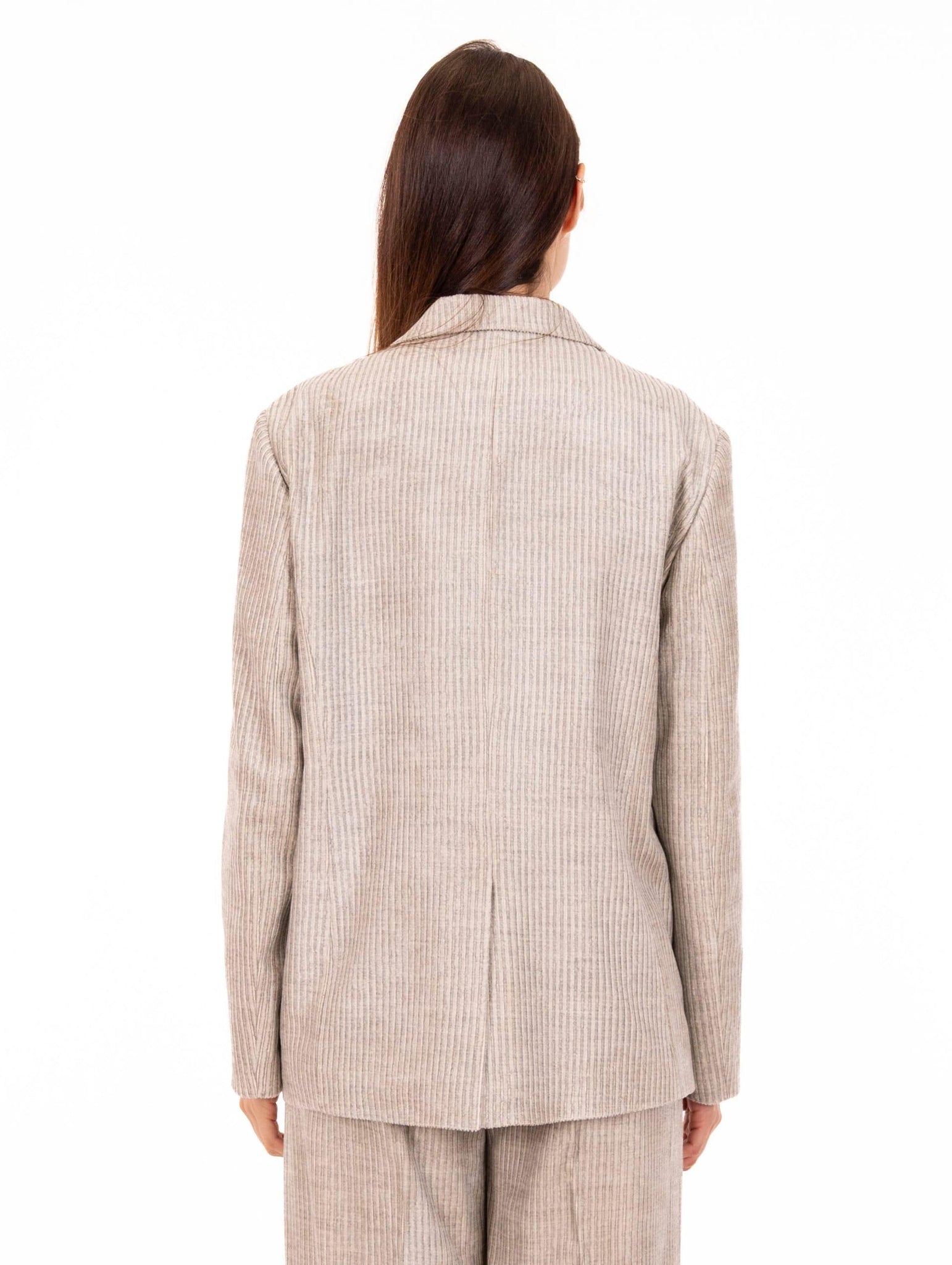 Giacca Monopetto Alysi in Velluto di Viscosa a Coste Grigio 165816A5053PERLA Alysi