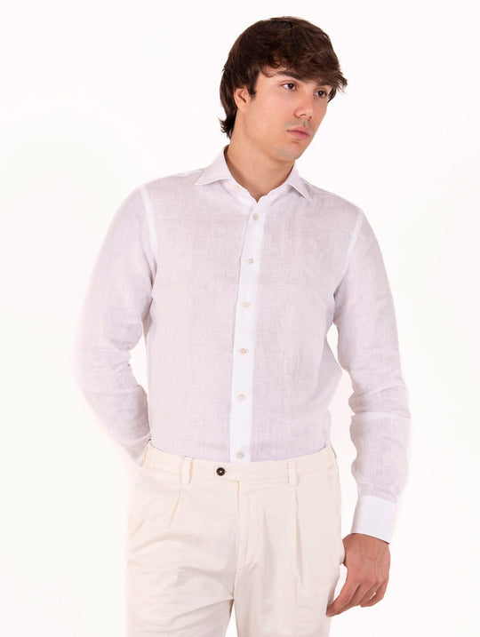 Camicia Borriello Napoli in Lino Bianco