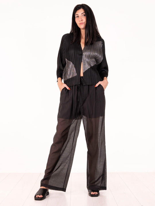 Pantalone White Wise in Mussola Nero