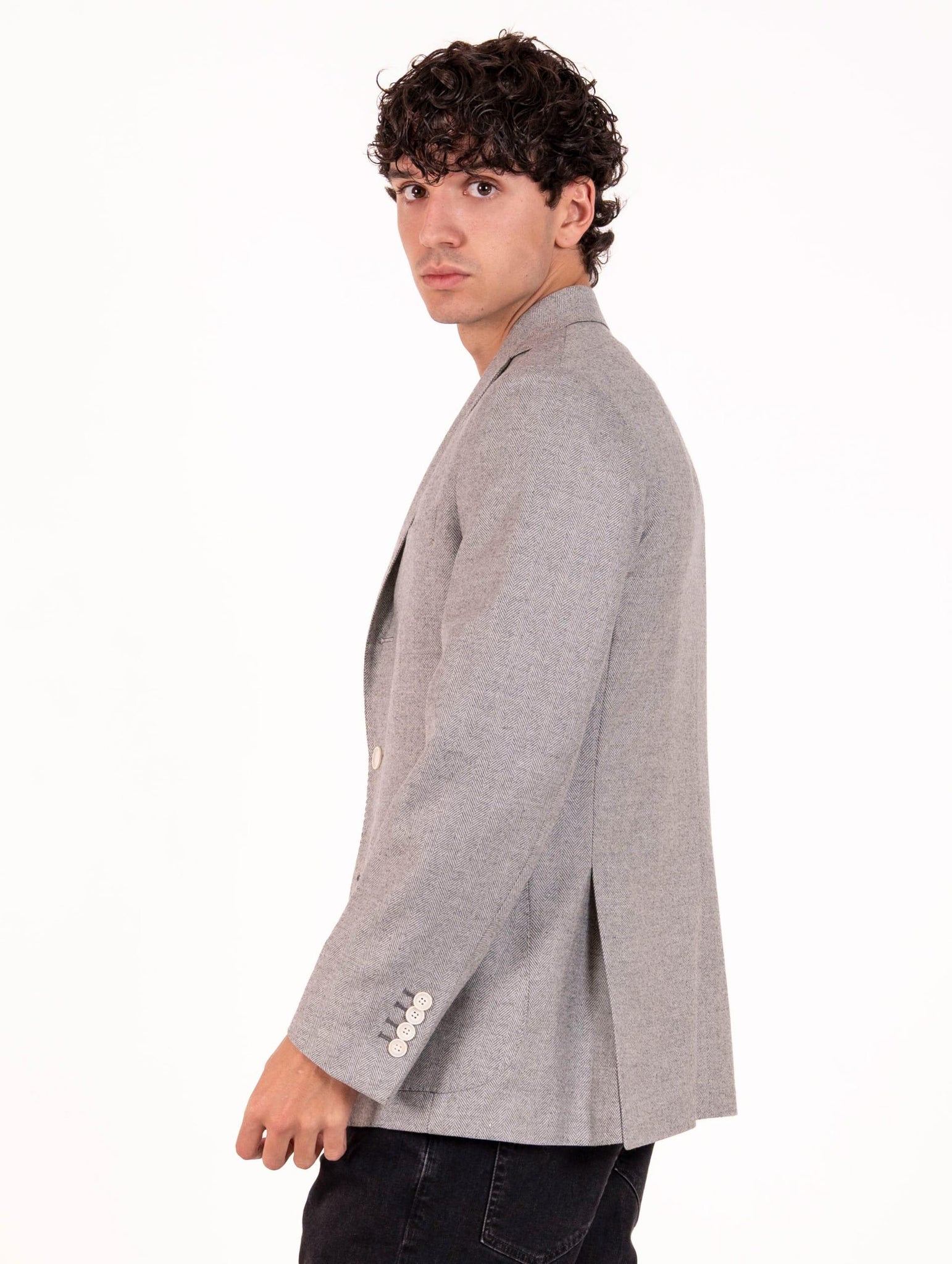 Giacca Sartoriale Four Stroke in Lana Vergine Spigata Grigia PRAGA2/13133040 Four Stroke