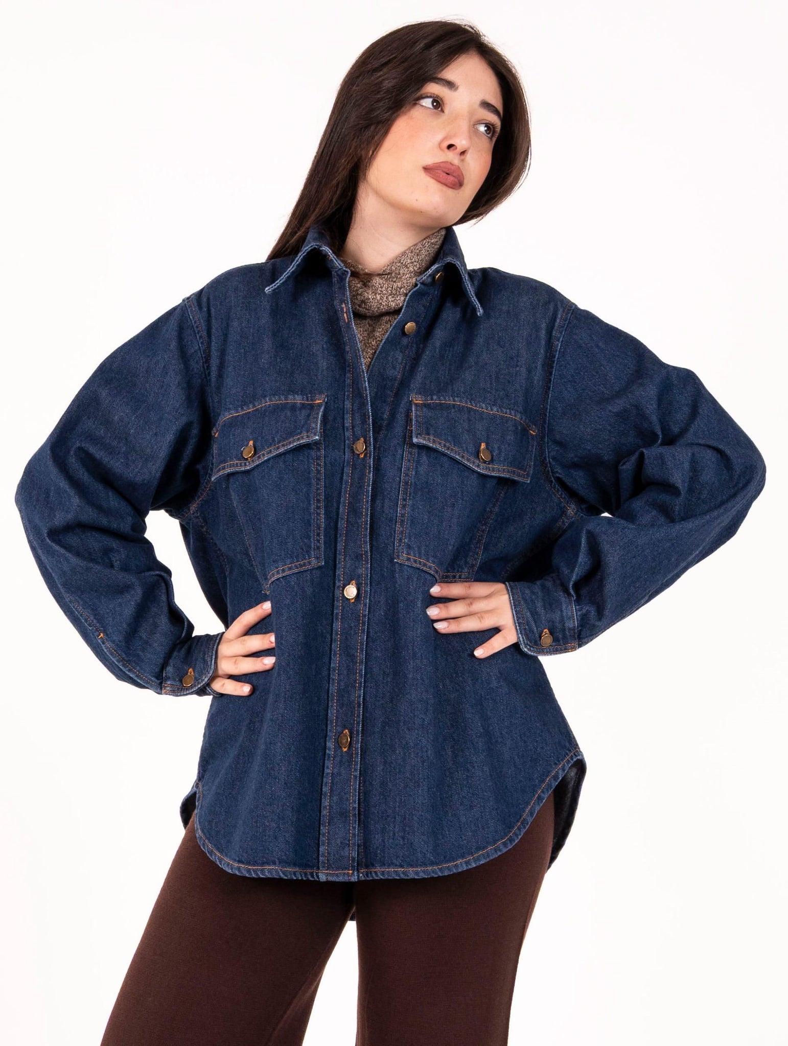Camicia Siviglia in Denim Blu MILVA2805D0048 Siviglia