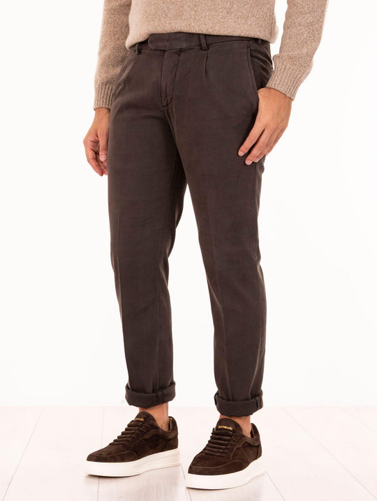 Pantalone Devorè in Cotone e Tencel Caffè