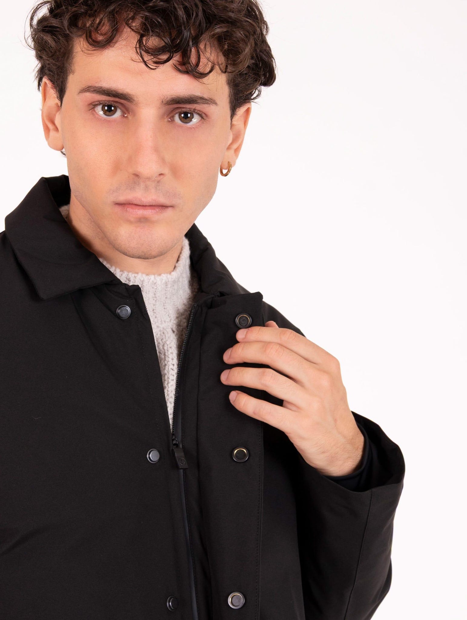 Giubbotto Benson AT.P.CO. in Tessuto Tecnico Nero BENSON44N053999 AT.P.CO