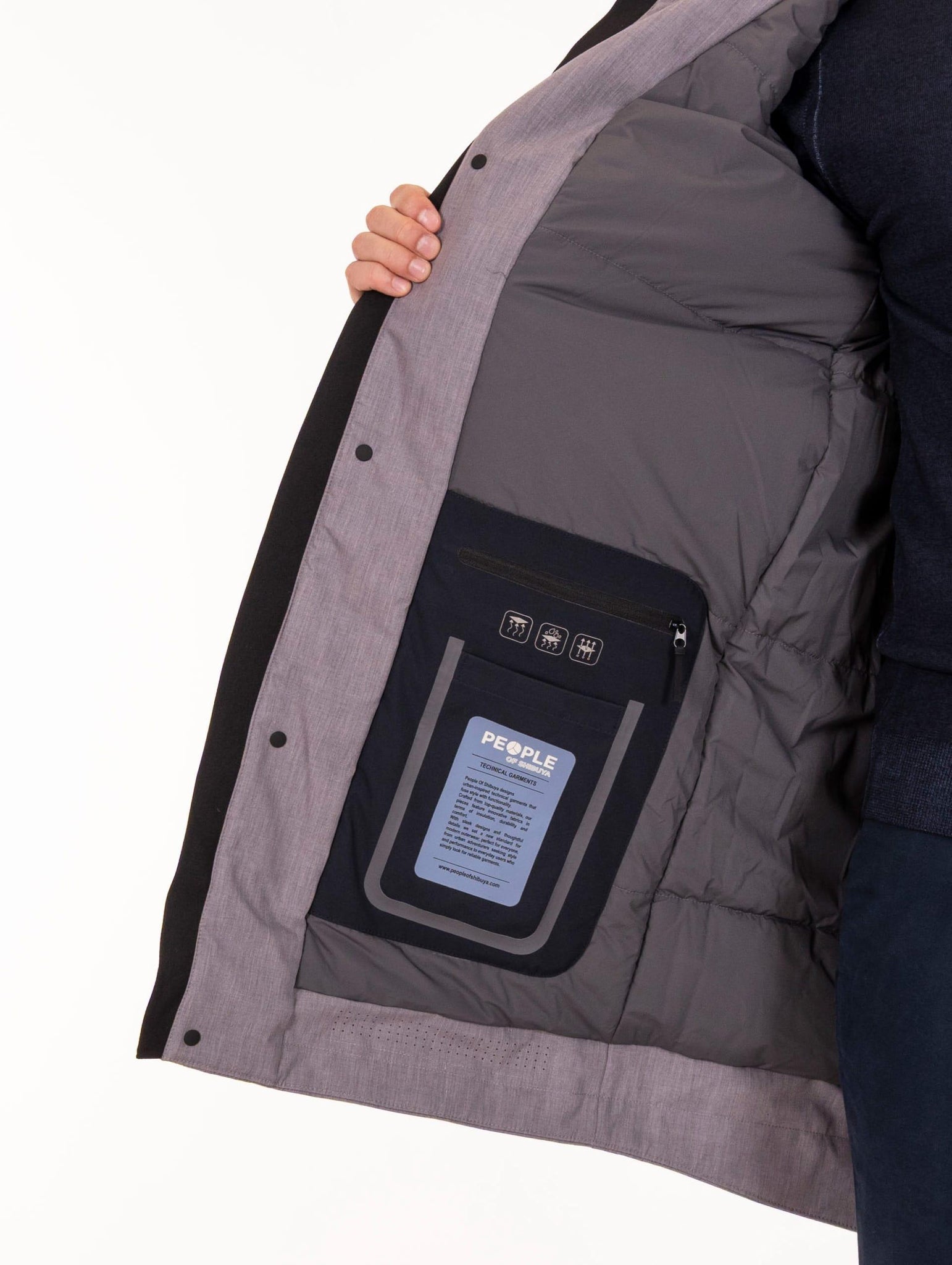 Parka Tedori People of Shibuya in Tessuto Tecnico Grigio TEDORIPM941950 People of Shibuya