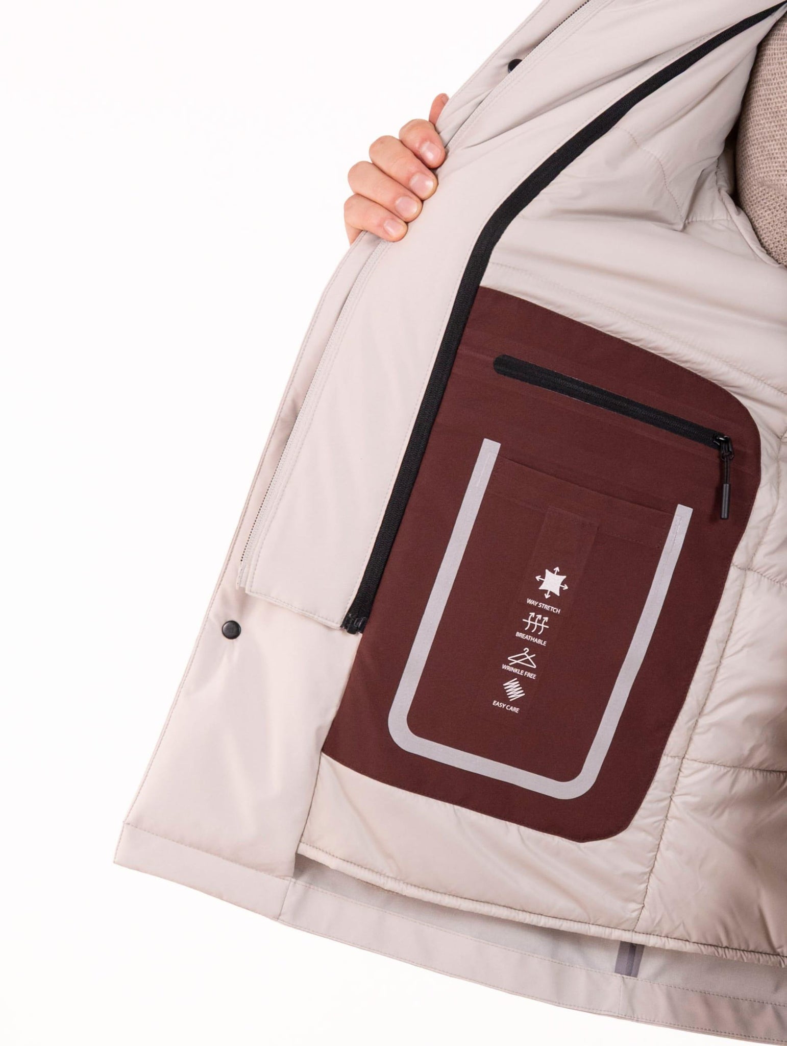 Giubbotto Luis AT.P.CO. in Tessuto Tecnico con Pettorina Avorio LUIS715N053033 AT.P.CO