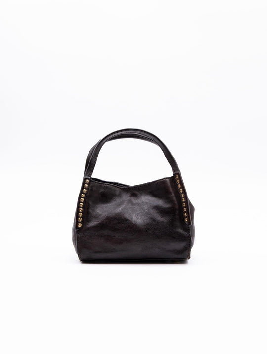 Kura Campomaggi Bag with Studs in Dark Brown Leather