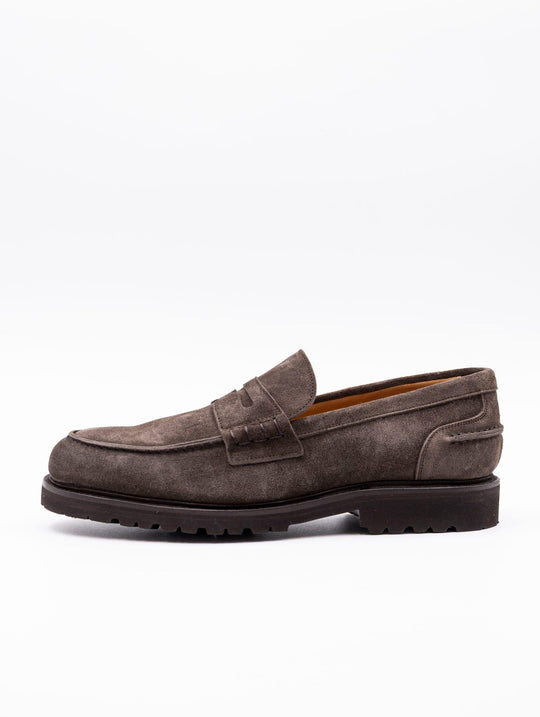 Berwick 1707 Loafer with Rubber Sole in Dark Brown Suede
