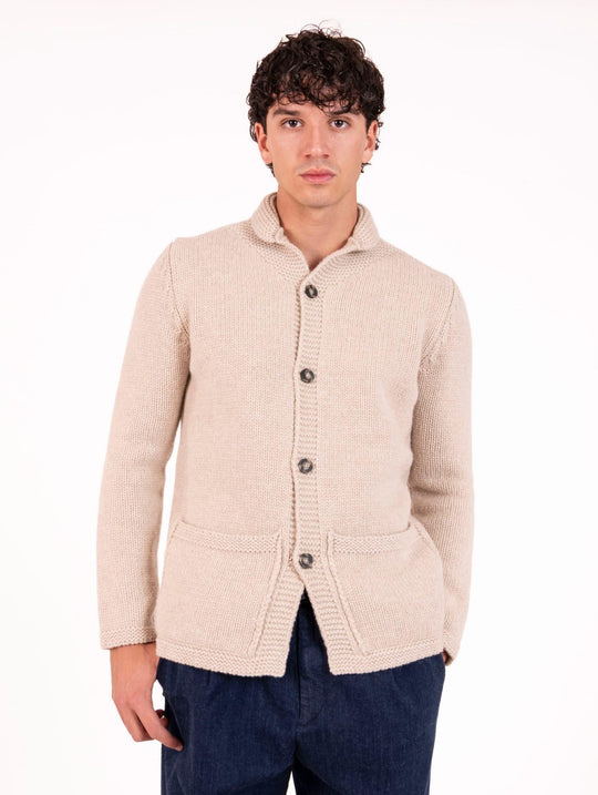 Jacke Japan Luigi Gentile aus Wolle und Kaschmir Sand