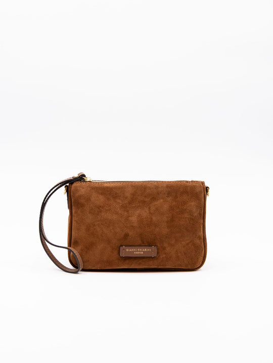 Minibag Nora Pouch Gianni Chiarini in Suede Cognac