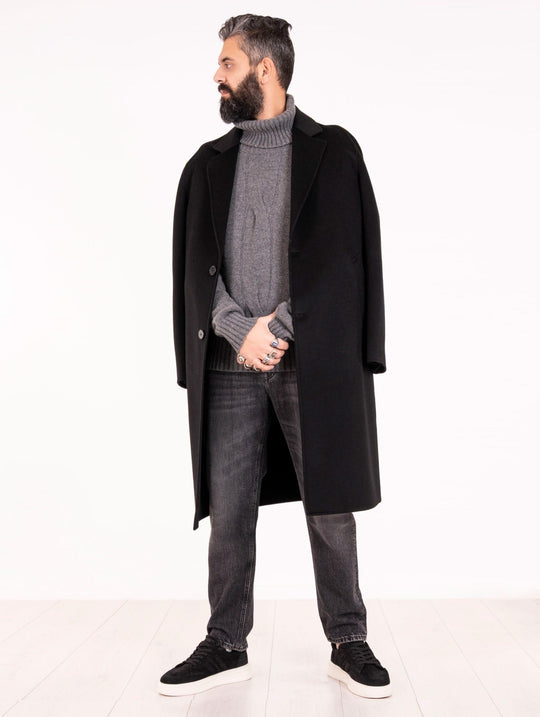 Cappotto Alpha Studio in Lana Nero