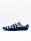 Marcoliani Invisible Sneaker No-Show Socks in Multicolor Striped Cotton
