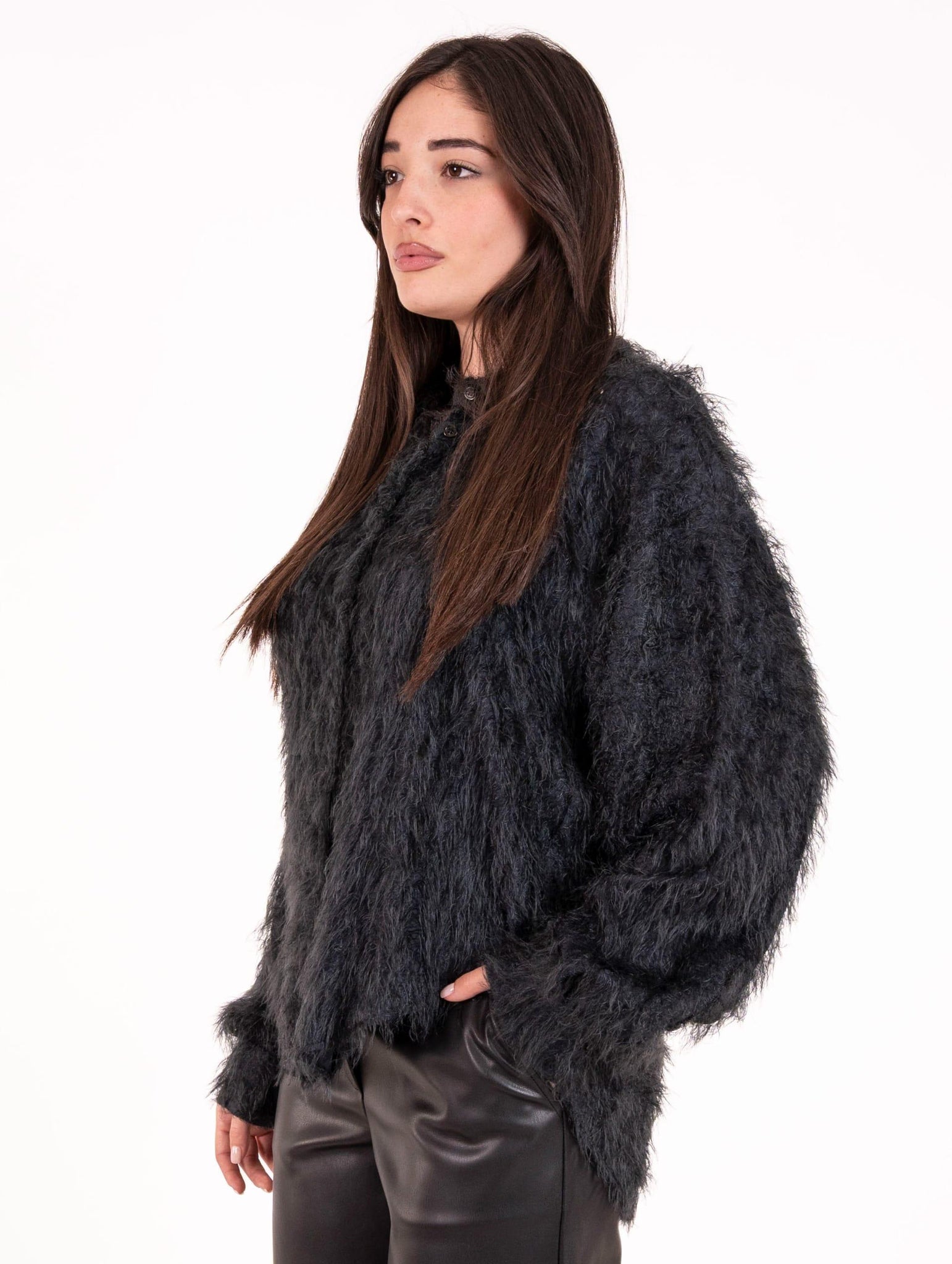 Camicia Fringe Alysi in Viscosa Carbone 165248A5206CB Alysi