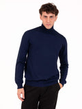 Rollkragenpullover Zanieri aus Merycash Wolle Blau