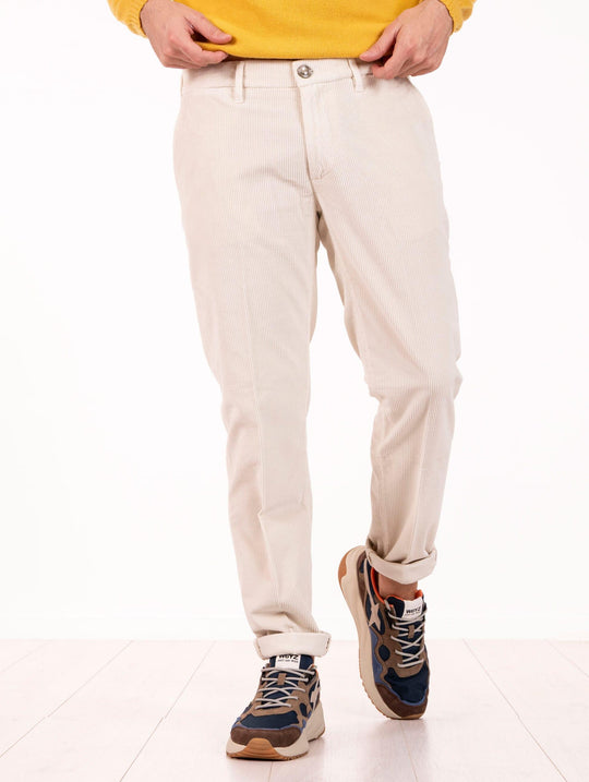 Pantalone Re-Hash in Cotone e Lyocell a Costine Latte