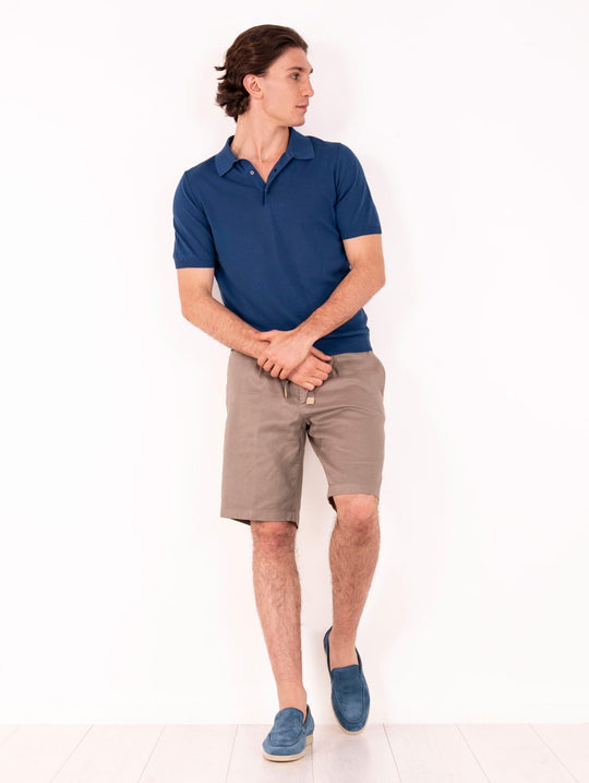Polo Chic Zanieri aus Baumwollkrepp Blau