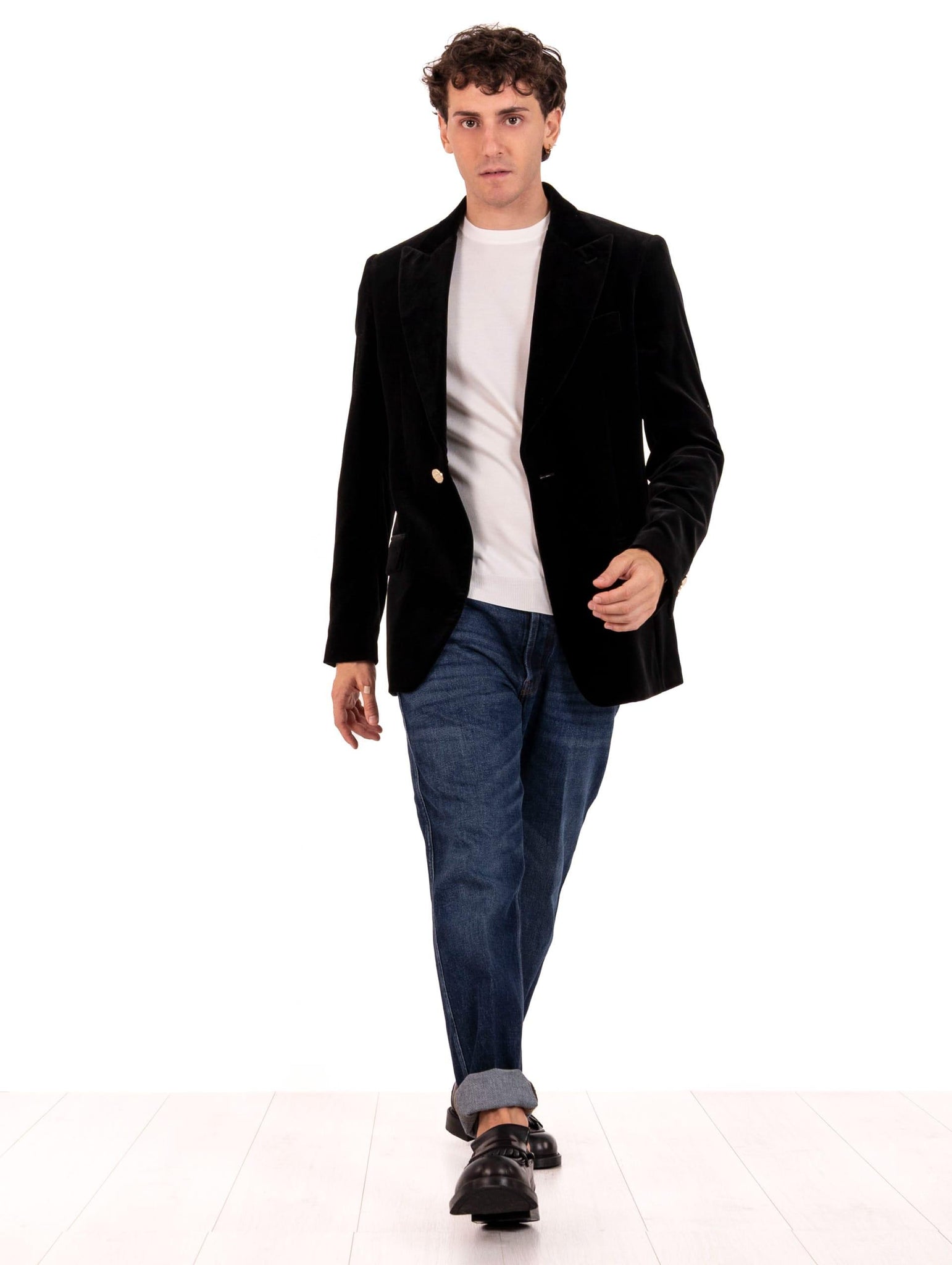 Giacca Lardini in Velluto Nera AA6926ER999 Lardini