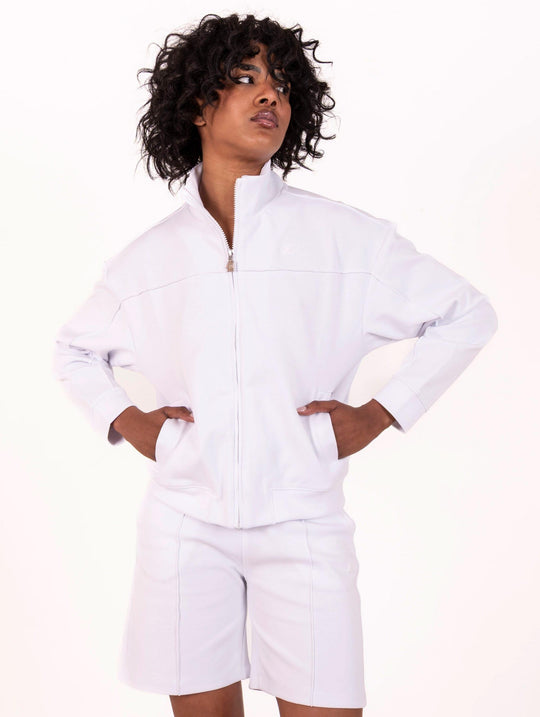 Arvinne K-way Sweatshirt mit Reißverschluss aus weißer Baumwolle