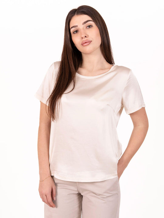 T-shirt Daniele Fiesoli in Viscosa Stretch Burro