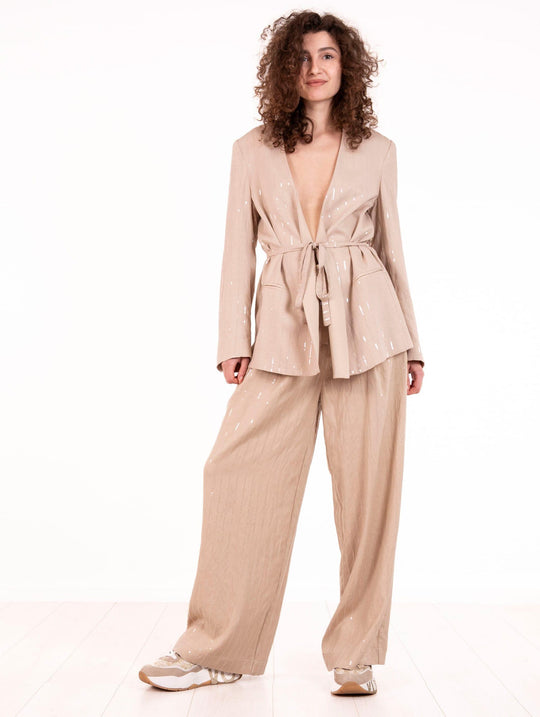 Giacca Paillettes Meimeij Sabbia