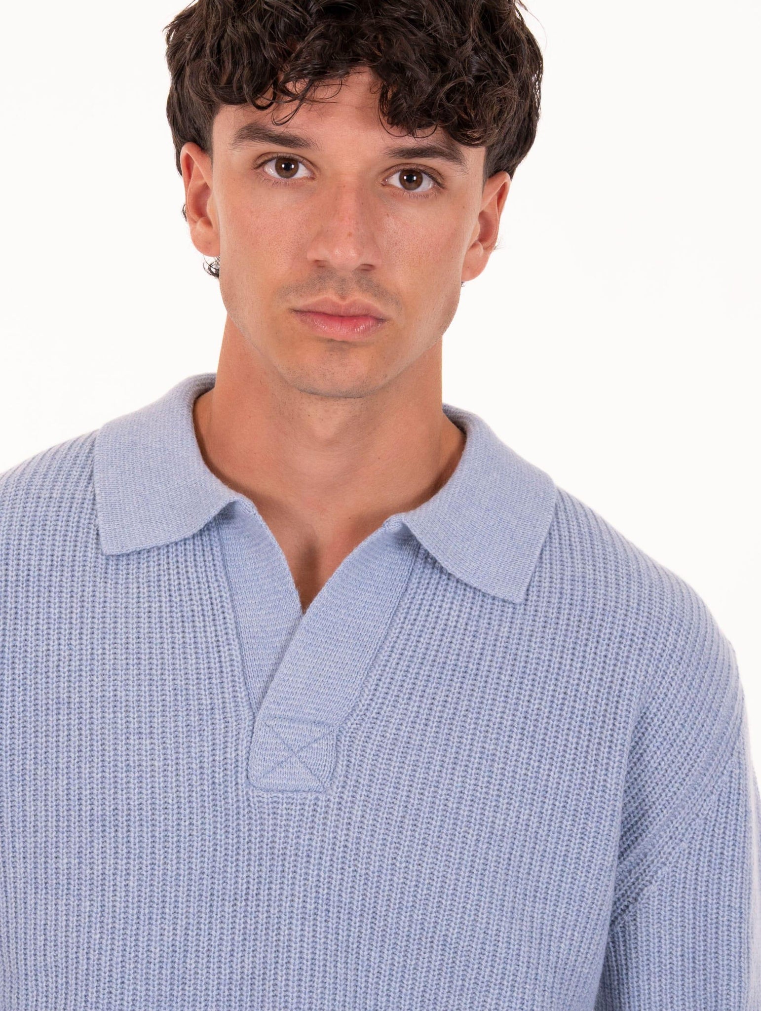 Polo Capri Daniele Fiesoli in Eco Cashmere Celeste 339120 Daniele Fiesoli