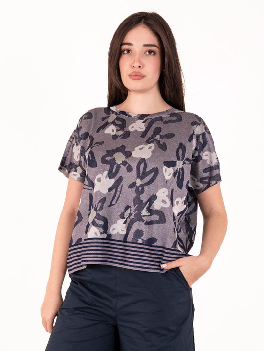 Maglia Alessia Santi in Misto Viscosa Blu