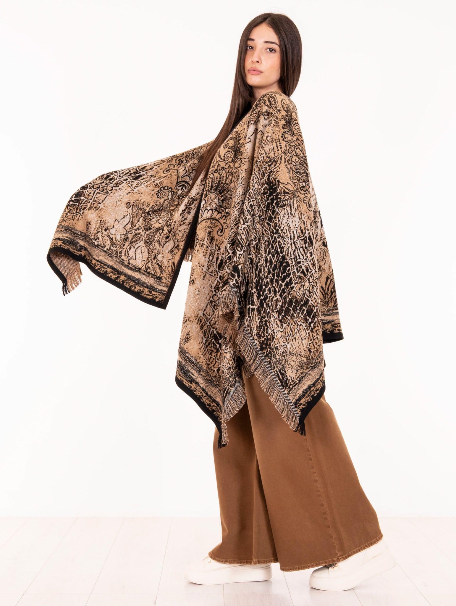 Mantella Bye Firenze Damasco Lurex Marrone 5WB/AC4/538087 Bye Firenze