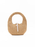 Borsa C-me Medium Coccinelle in Rafia Naturale e Perla