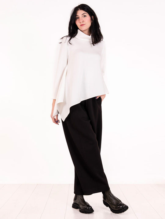 Blusa Asimmetrica Meimeij in Viscosa Bianca