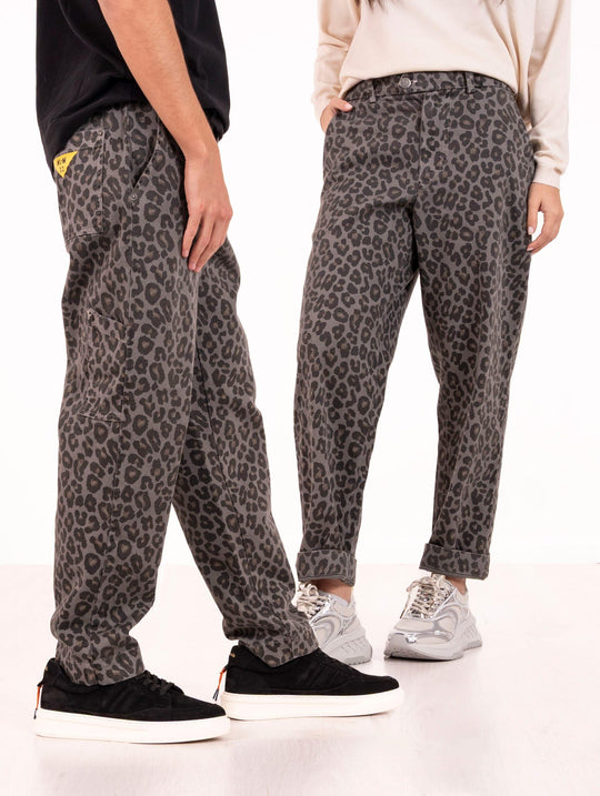 Pantalone Unisex Maison Crazy Worker in Cotone Maku Grigio e Nero