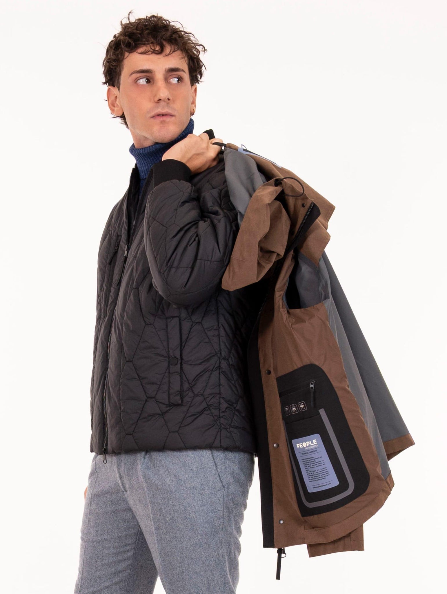 Giubbotto Tone People of Shibuya in Micorfibra Marrone TONEPM948260 People of Shibuya